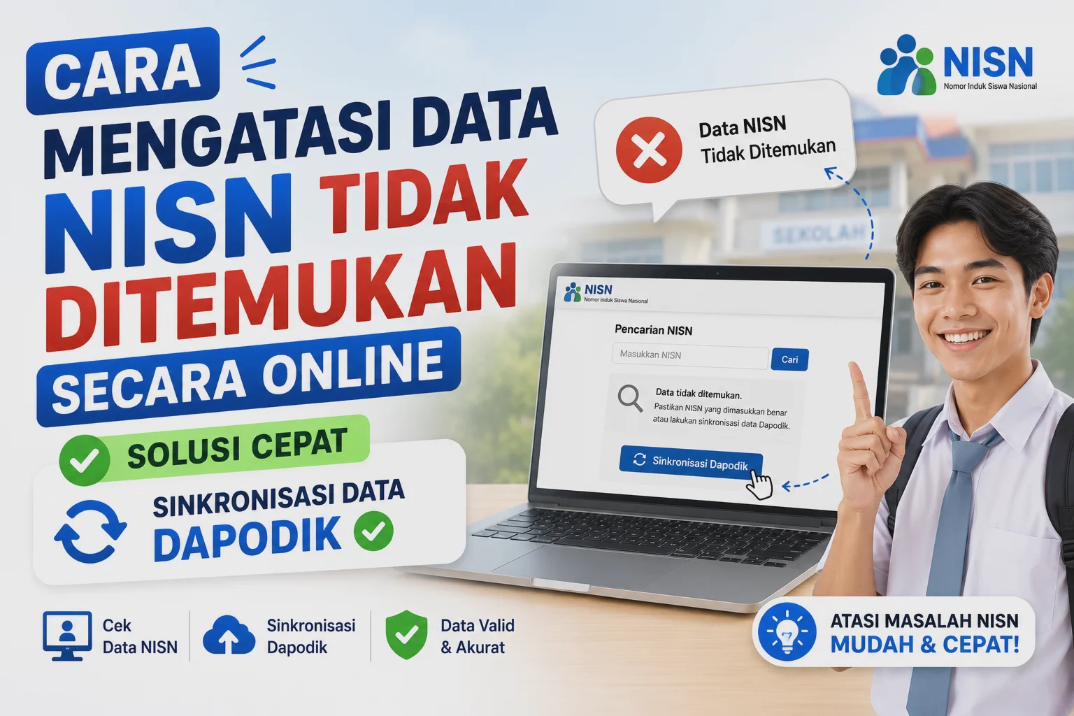 Cara Mengatasi Data NISN Tidak Ditemukan Secara Online, Solusi Cepat Sinkronisasi Data Dapodik